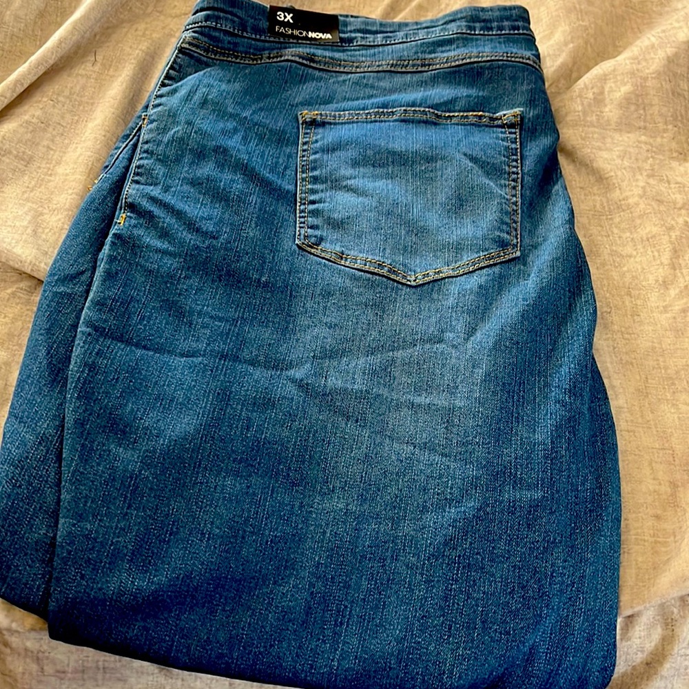 Brand New Blue Fashion Nova Stretch Jeans